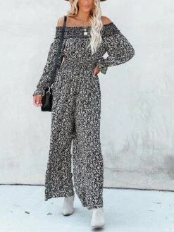 Jumpsuit Zwart/crème