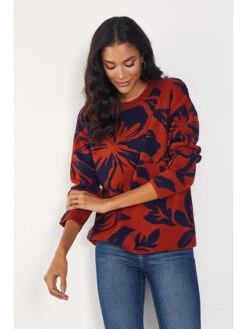 Trui Rood/donkerblauw/meerkleurig