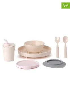 7-delige Set: "Little Foodie" Beige/lichtroze