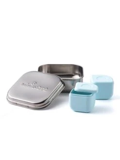 Lunchbox "GrowBento" Zilverkleurig/lichtblauw