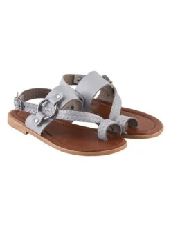 Leren Teensandalen Lichtgrijs -Gstar Kleding Winkel miss hera leren teensandalen lichtgrijs 1