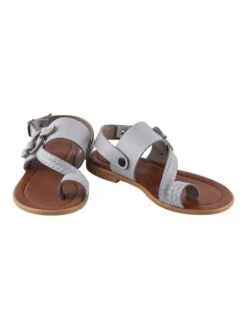 Leren Teensandalen Lichtgrijs -Gstar Kleding Winkel miss hera leren teensandalen lichtgrijs 2