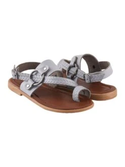 Leren Teensandalen Lichtgrijs -Gstar Kleding Winkel miss hera leren teensandalen lichtgrijs 3
