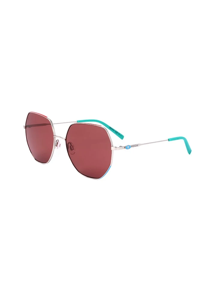 Missoni Dameszonnebril Zilverkleurig-turquoise/rood 4 Missoni Dameszonnebril Zilverkleurig-turquoise/rood - Afbeelding 2
