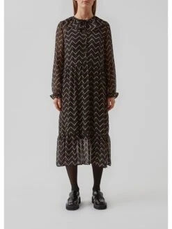 Modström Jurk "Nelle Print" Zwart -Gstar Kleding Winkel modstrom jurk nelle print zwart 3