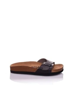 Leren Slippers Donkerbruin -Gstar Kleding Winkel moosefield leren slippers donkerbruin 1