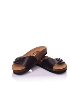 Leren Slippers Donkerbruin -Gstar Kleding Winkel moosefield leren slippers donkerbruin 3