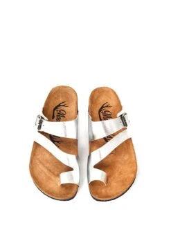 Leren Slippers Zilverkleurig -Gstar Kleding Winkel moosefield leren slippers zilverkleurig 2