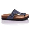 Leren Teenslippers Blauw