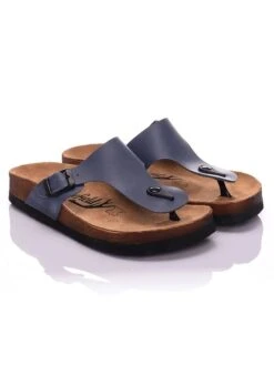 Leren Teenslippers Blauw -Gstar Kleding Winkel moosefield leren teenslippers blauw 2