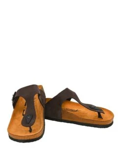 Leren Teenslippers Bruin -Gstar Kleding Winkel moosefield leren teenslippers bruin 2