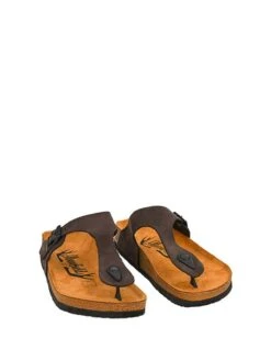 Leren Teenslippers Bruin -Gstar Kleding Winkel moosefield leren teenslippers bruin 3