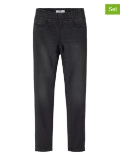NAME IT 2-delige Set: Jeggings "Polly" Antraciet