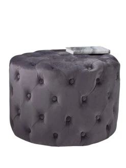 Poef "Velvet Pouffe" Paars - (H)42 X Γ 60 Cm