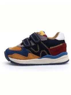 Naturino Leren Sneakers "Playay" Donkerblauw/lichtbruin