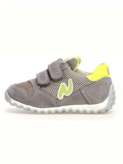 Naturino Leren Sneakers "Sammy" Grijs/geel