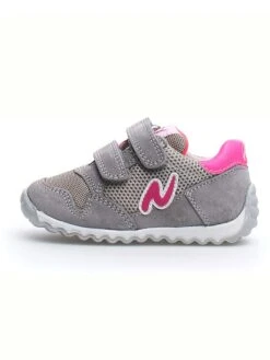 Naturino Leren Sneakers "Sammy" Grijs/roze