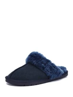 Leren Pantoffels "Emila" Donkerblauw -Gstar Kleding Winkel nicebay leren pantoffels emila donkerblauw 2