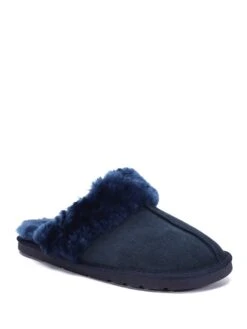 Leren Pantoffels "Emila" Donkerblauw -Gstar Kleding Winkel nicebay leren pantoffels emila donkerblauw 4