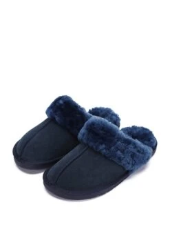 Leren Pantoffels "Emila" Donkerblauw -Gstar Kleding Winkel nicebay leren pantoffels emila donkerblauw 6