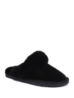 Leren Pantoffels "Emila" Zwart -Gstar Kleding Winkel nicebay leren pantoffels emila zwart 4