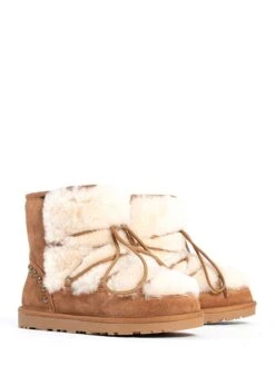 Leren Winterboots "Inaya" Lichtbruin -Gstar Kleding Winkel nicebay leren winterboots inaya lichtbruin 4
