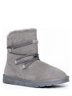 Leren Winterboots "Leala" Grijs -Gstar Kleding Winkel nicebay leren winterboots leala grijs 1