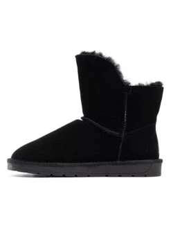 Leren Winterboots "Pompon" Zwart -Gstar Kleding Winkel nicebay leren winterboots pompon zwart 2