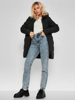 Noisy May Doorgestikte Mantel "Dalcon" Zwart -Gstar Kleding Winkel noisy may doorgestikte mantel dalcon zwart 2