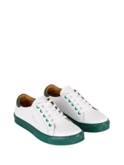 Leren Sneakers Wit/donkergroen -Gstar Kleding Winkel noosy leren sneakers wit donkergroen 1