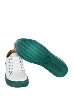 Leren Sneakers Wit/donkergroen -Gstar Kleding Winkel noosy leren sneakers wit donkergroen 3