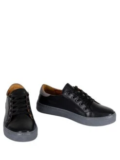 Leren Sneakers Zwart/grijs -Gstar Kleding Winkel noosy leren sneakers zwart grijs 2