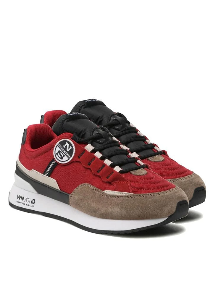 North Sails Sneakers Rood/lichtbruin 4 North Sails Sneakers Rood/lichtbruin - Afbeelding 2