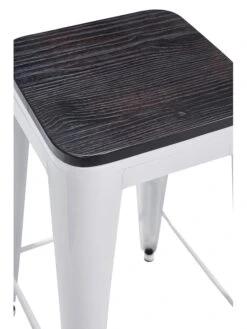 Kruk Wit/zwart - (B)30,5 X (H)76,5 X (D)30,5 Cm -Gstar Kleding Winkel novita kruk wit zwart b 30 5 x h 76 5 x d 30 5 cm 2