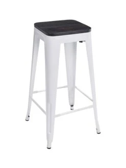 Kruk Wit/zwart - (B)30,5 X (H)76,5 X (D)30,5 Cm