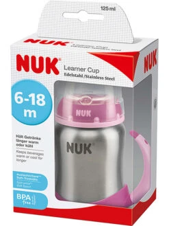 NUK Roestvrijstalen Drinkleerfles "Learner Cup" Lichtroze - 125 Ml -Gstar Kleding Winkel nuk roestvrijstalen drinkleerfles learner cup lichtroze 125 ml 1