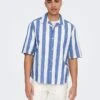 Only & Sons Blouse "Caiden" - Regular Fit - Blauw/wit -Gstar Kleding Winkel only and sons blouse caiden regular fit blauw wit