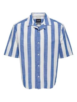 Only & Sons Blouse "Caiden" - Regular Fit - Blauw/wit -Gstar Kleding Winkel only and sons blouse caiden regular fit blauw wit 5