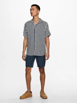 Only & Sons Blouse "Wayne" - Regular Fit - Donkerblauw/wit -Gstar Kleding Winkel only and sons blouse wayne regular fit donkerblauw wit 1