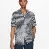 Only & Sons Blouse "Wayne" - Regular Fit - Donkerblauw/wit