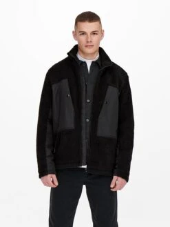 Only & Sons Teddyjas "Villads" Zwart -Gstar Kleding Winkel only and sons teddyjas villads zwart 2