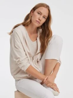 OPUS Sweatvest "Guliwo" Beige -Gstar Kleding Winkel opus sweatvest guliwo beige 3