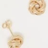 Gouden Oorstekers "Noeud Torsadé" -Gstar Kleding Winkel or eclat gouden oorstekers noeud torsade