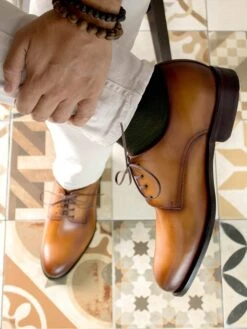 Leren Veterschoenen "Gerby" Lichtbruin -Gstar Kleding Winkel ortiz and reed leren veterschoenen gerby lichtbruin 3