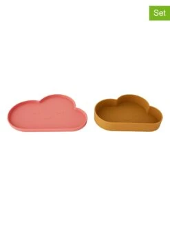 2-delige Serviesset "Chloe Cloud" Lichtroze/okergeel