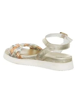 Patrizia Pepe Leren Sandalen Zilverkleurig/goudkleurig -Gstar Kleding Winkel patrizia pepe leren sandalen zilverkleurig goudkleurig 2