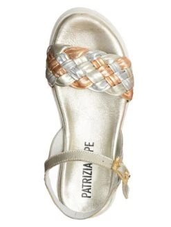 Patrizia Pepe Leren Sandalen Zilverkleurig/goudkleurig -Gstar Kleding Winkel patrizia pepe leren sandalen zilverkleurig goudkleurig 3