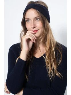 Kasjmier Hoofdband "Javoi" Donkerblauw