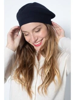 Kasjmieren Beanie "Cloe" Donkerblauw -Gstar Kleding Winkel perfect cashmere kasjmieren beanie cloe donkerblauw 2