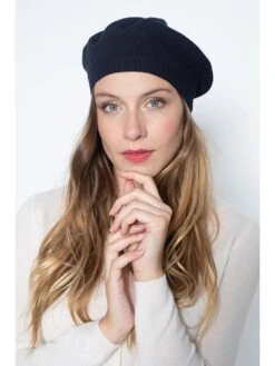 Kasjmieren Beanie "Cloe" Donkerblauw -Gstar Kleding Winkel perfect cashmere kasjmieren beanie cloe donkerblauw 3